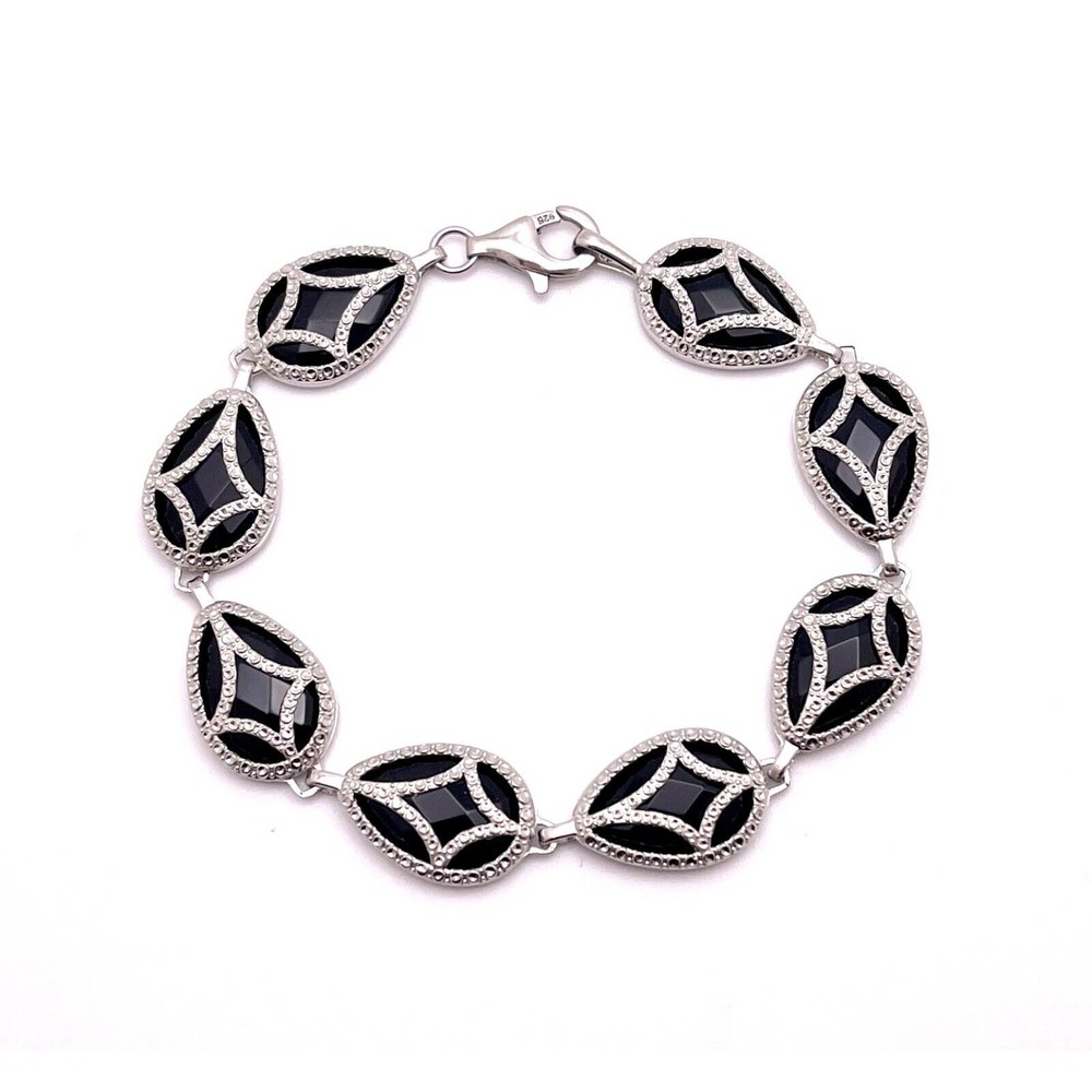 .925 Sterling Silver & Black Onyx Bracelet